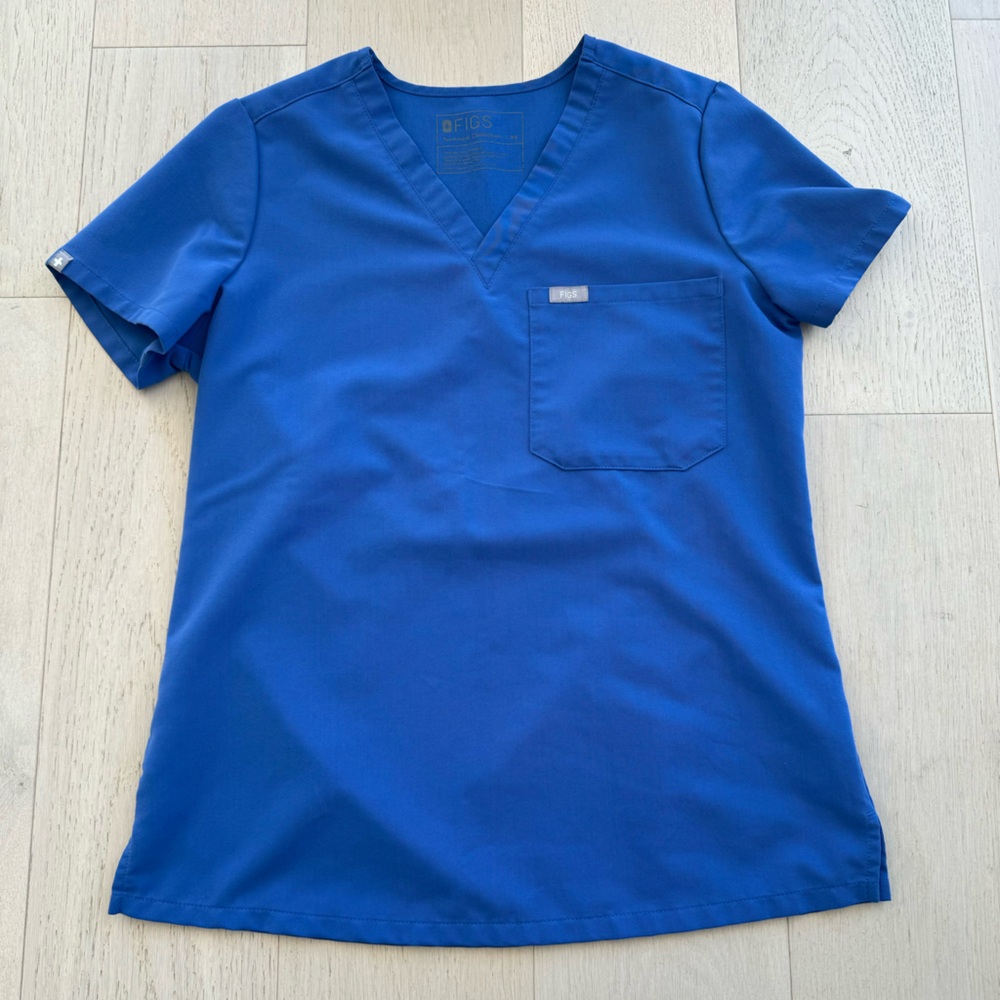 FIGS Catarina Scrub Top Limited Edition Denim Blue Size Extra Small